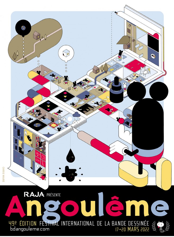 Affiche officielle du 49e Festival d'Angoulême : Chris Ware